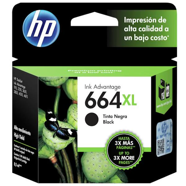 TINTA ORIGINAL HP 664 XL NEGRO