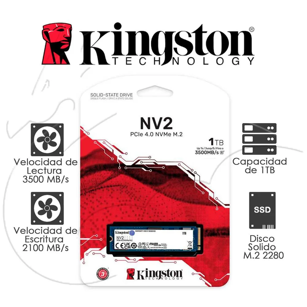 KINGSTON SSD NV2 1TB PCIe 4.0 NVMe M.2