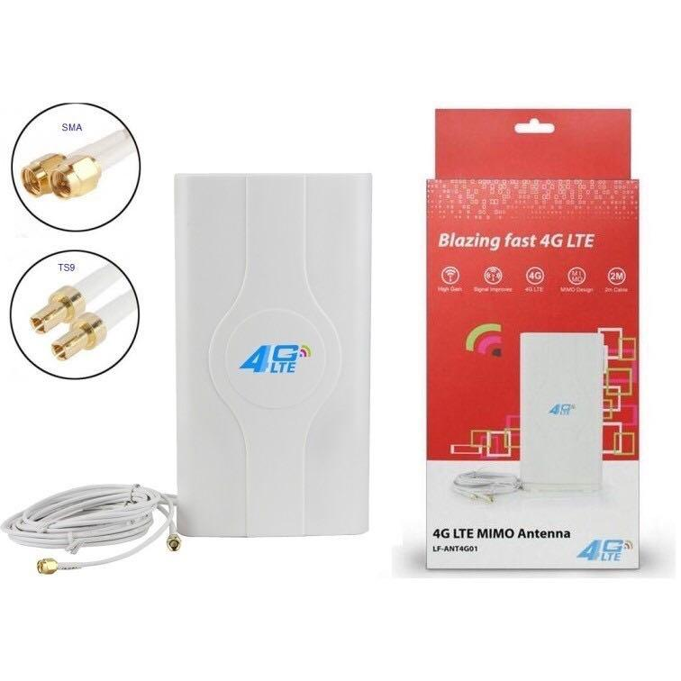 Blazing Fast 4G LTE MIMO Indoor Antenna with 2m cable double Connector CRC9