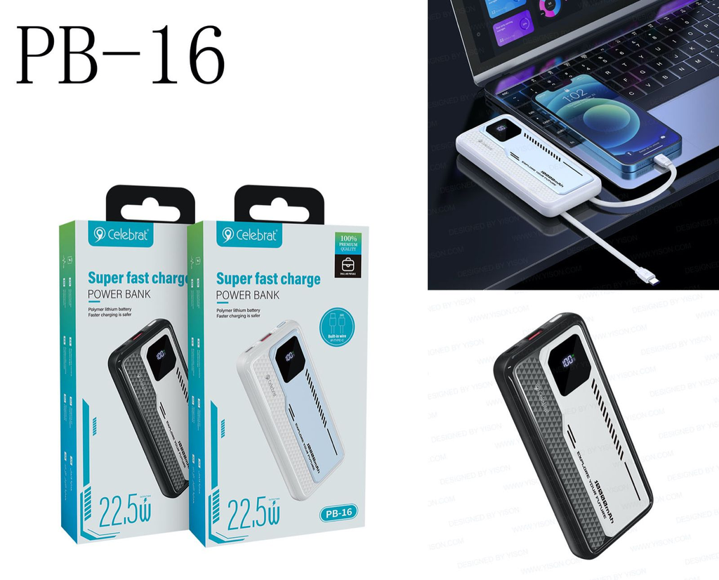 POWER BANK CELEBRAT PB-16 10000 MAH