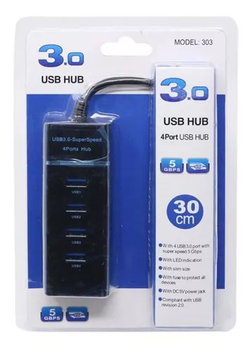 HUB USB 4 PORT WITH SUPER SPEED 5GBPS 30CM