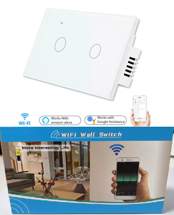 SMART SWITCH / WIFI WALL TOUCH SWITCH 2 GANG