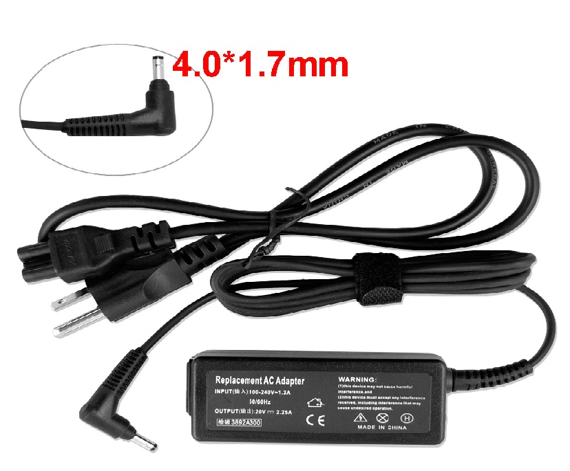 CARGADOR GENERICO PARA LAPTOP LENOVO 20V-2.25A 4.0*1.7MM