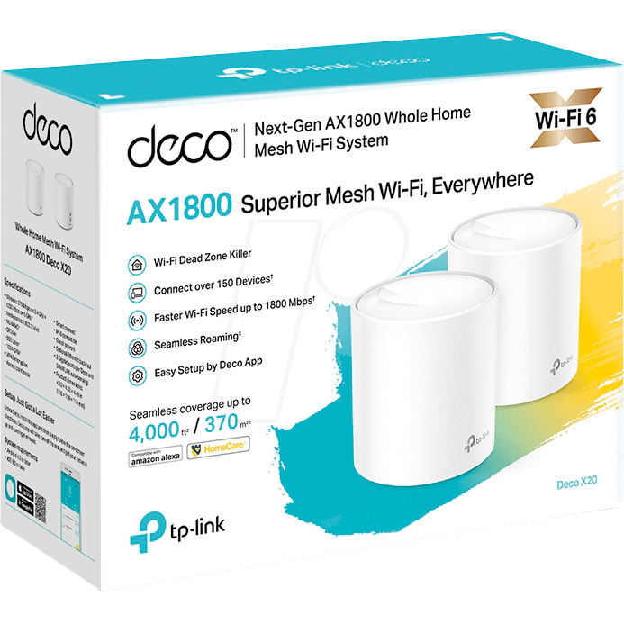 TP-LINK DECO X20 WIFI MESH AX1800 (2 PACK)