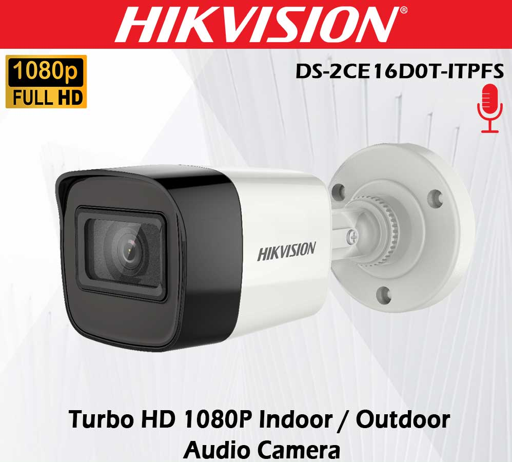 CAMARA / HIKVISION BULLET CAMERA DS-2CE16D0T-ITPFS AUDIO