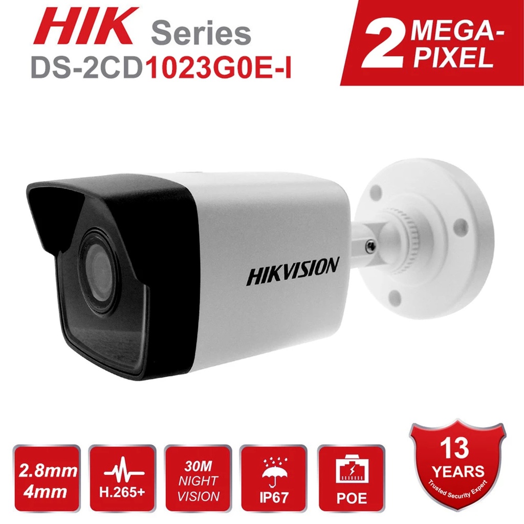 CAMARA / HIKVISION BULLET NETWORK CAM DS-2CD1023G0E-I 2MP