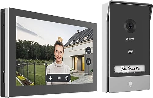 INTERCOM / EZVIZ HP7 2K Smartphone Connected Video Intercom, 7 Inch Touch Monitor, Night Vision, Remote Unlock, 2 Wires, Human Detection, RFID Option, Waterproof