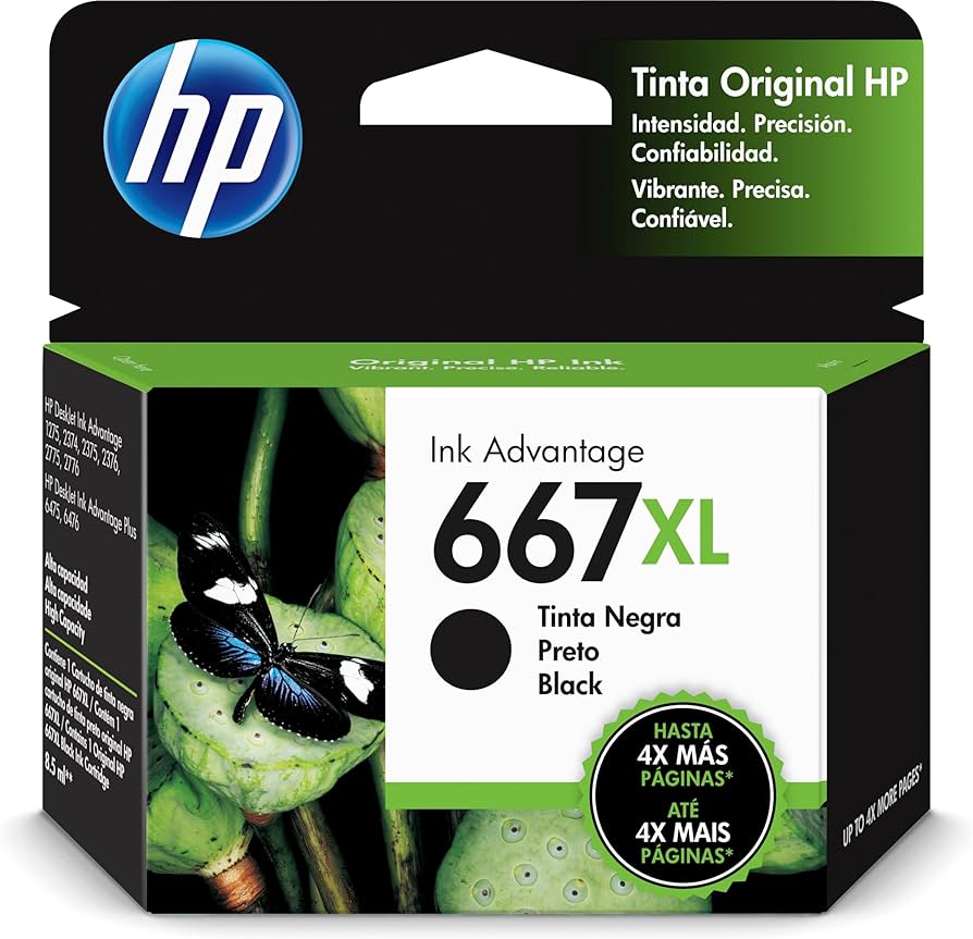 TINTA ORIGINAL HP 667 XL - NEGRA