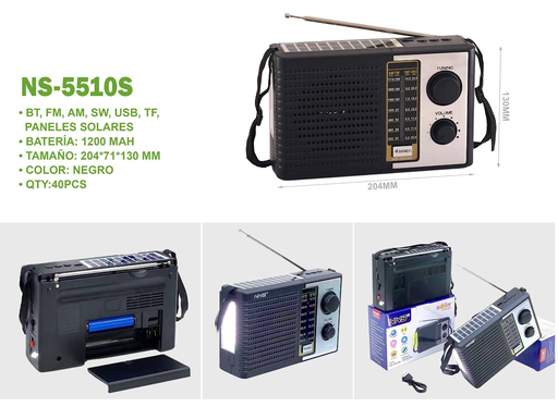 RADIO NS-5510S SOLAR CHARGE FM/AM