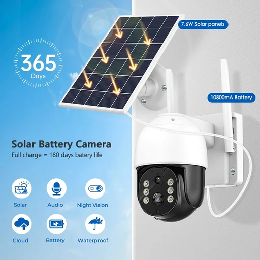 CAMARA ICSEE SOLAR TQ5-GK4-WIFI SUPER HD 2.5K BATERRY SYSTEM 7.6W SOLAR