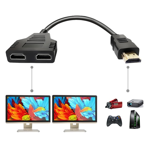 ADAPTER HDMI MACHO A DOBLE HDMI HEMBRA