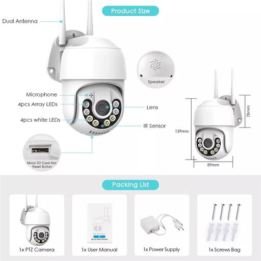 CAMARA ICSEE OUTDOOR PAN-TILT P4S-G4-SG