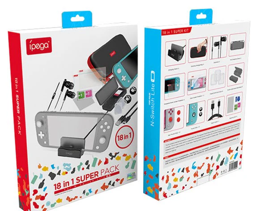 KIT DE ACCESORIOS PARA NINTENDO SWITCH LITE- IPEGA PG-SL002 - 18 in 1 Super Pack