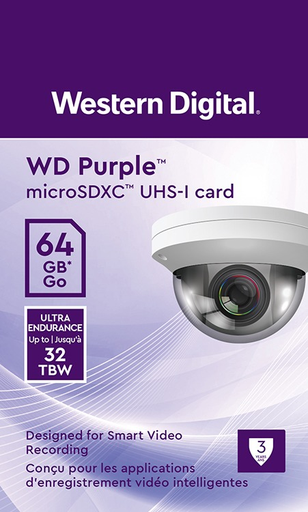 WD PURPLE MICRO SD SURVEILLANCE CLASS 10 - 64GB